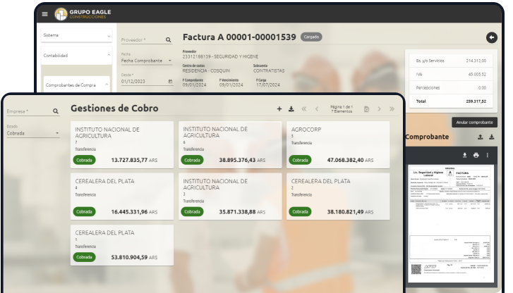 Grupo Eagle admin dashboard